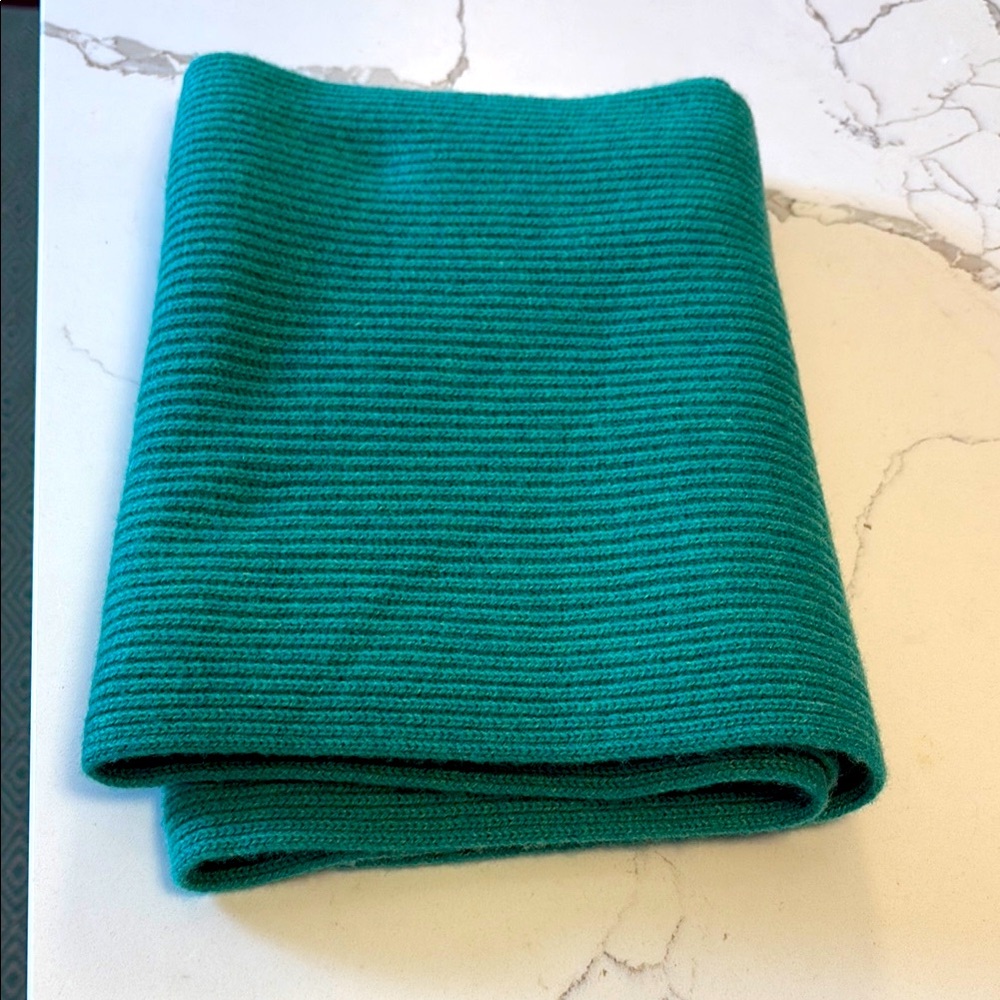 Green Ribbed Cashmere Scarf J.Crew